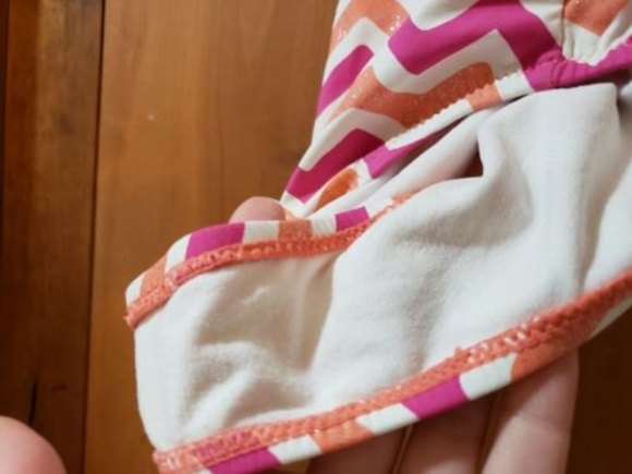 Garnet Hill Kids One-Piece Swimsuit Girls 8 Chevron Pattern - Picture 4 of 16